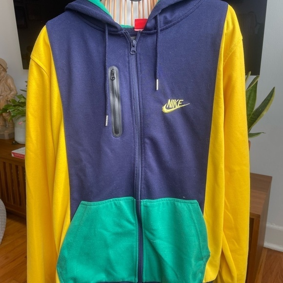 Nike Other - RARE Nike Navy and Yellow Embroidered Hoodie jacket